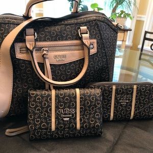 Guess satchel and two wallets